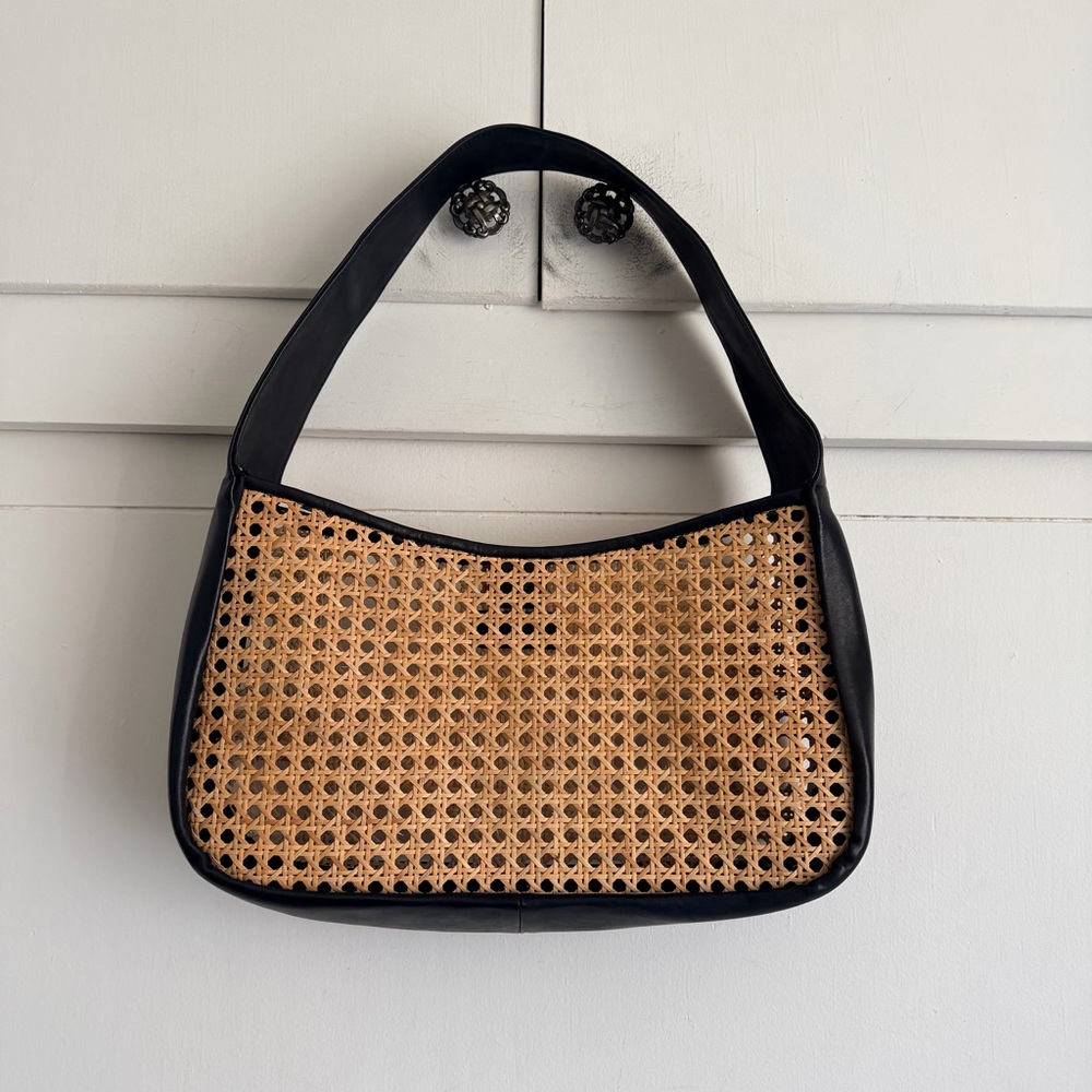 St. Agni Raffia Rattan Basket Shoulder Bag